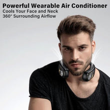 Load image into Gallery viewer, Neck Air Conditioner, 3-Speed Portable Neck Fan with Ice Cooler, 5000mAh Rechargeable Battery Operated Personal Air Conditioner, Hands-Free Bladeless Neck Fan for Sports Travel Outdoor Indoor, Black_5963
