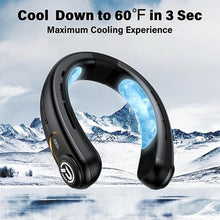 Load image into Gallery viewer, Neck Air Conditioner, 3-Speed Portable Neck Fan with Ice Cooler, 5000mAh Rechargeable Battery Operated Personal Air Conditioner, Hands-Free Bladeless Neck Fan for Sports Travel Outdoor Indoor, Black_5964
