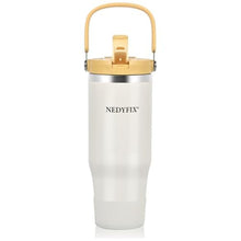 Load image into Gallery viewer, Nedyfix 32 Oz Tumbler with Handle Vacuum Insulated Water Bottle Stainless Steel Tumbler Car Reusable Cup Cold for 12 Hours-Beige White, BeigeWhite_1
