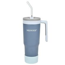 Load image into Gallery viewer, Nedyfix 40 oz Tumbler with Handle and Straw Stainless Steel Water Bottle Car Cup Holder Friendly Travel Mug Cup-Dark Blue, DarkBlueGrey_1
