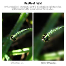 Load image into Gallery viewer, NEEWER 10X Macro Lens with 17mm Thread Clip and Detachable Diffuser Hood, Also for 17mm Threaded Phone Cage/Case/Clamp/Backplate, LS-28 PRO_5249
