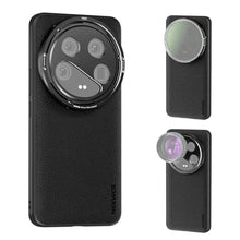 Load image into Gallery viewer, NEEWER 14 Ultra Case, Protective Heavy Duty Case with Wireless Charging, 17mm Lens Mounts &amp; 67mm Filter Adapter, TPU + PC Faux Leather, Compatible with Xiaomi 14 Ultra, PA051 Black_1

