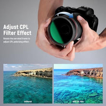 Load image into Gallery viewer, NEEWER 2 in 1 82mm Variable ND Filter ND2ND32&amp;CPL Filter (Circular Polarizer) No X Cross/30 Layer Nano Coated/HD Optical Glass/Ultra Slim Aluminum Alloy Frame/Water Resistant/Scratch Resistant_7681
