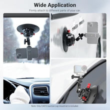 Load image into Gallery viewer, NEEWER 6" Suction Cup Camera Mount with Ball Head Magic Arm, 2 Pack Metal Car Mount for Camera/Action Camera/Phone, Air Pump Vacuum on Car or Window Glass with 1/4" 3/8" ARRI Mounting Holes, CA013, Black_5316
