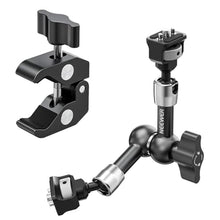 Load image into Gallery viewer, NEEWER 7" Articulating Magic Arm Clamp Mount with Super Clamp, Camera Monitor Mount with 1/4" 3/8" ARRI Locating Pins &amp; Holes for DSLR Action Camera Video Light Compatible with SmallRig Cage, ST07C, Black_1
