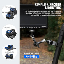 Load image into Gallery viewer, NEEWER 7" Articulating Magic Arm Clamp Mount with Super Clamp, Camera Monitor Mount with 1/4" 3/8" ARRI Locating Pins &amp; Holes for DSLR Action Camera Video Light Compatible with SmallRig Cage, ST07C, Black_5311
