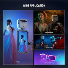 Load image into Gallery viewer, NEEWER Basic Magnetic RGB Video Light, 360 Full RGB Mini LED Camera Light CRI96+ 2500-9000K 18 Scenes 3 Cold Shoes &amp; 1/4", 2000mAh Rechargeable Portable for Selfie/Tripod Photography Lighting, BL60C, blackone_5299
