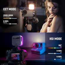 Load image into Gallery viewer, NEEWER Basic Magnetic RGB Video Light, 360 Full RGB Mini LED Camera Light CRI96+ 2500-9000K 18 Scenes 3 Cold Shoes &amp; 1/4", 2000mAh Rechargeable Portable for Selfie/Tripod Photography Lighting, BL60C, blackone_5302
