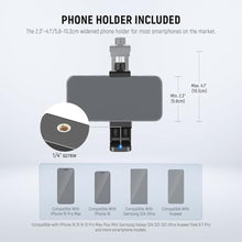 Load image into Gallery viewer, NEEWER Basic Phone Tripod for iPhone &amp; Camera w/Remote &amp; Phone Holder, 66" Metal Selfie Stick Travel Vlog Cell Phone Stand, Portable Camera Cellphone Holder Mount for Video Recording Filming, TS03, Black_240
