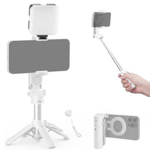 Load image into Gallery viewer, NEEWER BASICS Magnetic Selfie Stick Tripod Compatible with Magsafe iPhone Samsung Android, Portable Extendable Desk Stand with Cell Phone Grip Holder Detachable Remote for Video Recording, PA985 White_1
