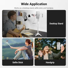 Load image into Gallery viewer, NEEWER BASICS Magnetic Selfie Stick Tripod Compatible with Magsafe iPhone Samsung Android, Portable Extendable Desk Stand with Cell Phone Grip Holder Detachable Remote for Video Recording, PA985 White_842
