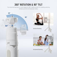 Load image into Gallery viewer, NEEWER Basics Mini Desk Selfie Stick Tripod Compatible with iPhone GoPro Insta360 DJI, Portable Small Camera Webcam Android Cell Phone Holder Ball Head Elevated Axis Video Recording Stand, TP43 White_1951

