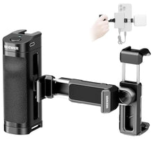 Load image into Gallery viewer, NEEWER Bluetooth Side Handle Shutter Release with 2.2"-3.2"/55-82mm 360 Phone Clamp &amp; SSD Holder, Cold Shoes, 100mAh Rechargeable Battery Compatible with iPhone Samsung T5/T7/T9 SSD, PA028E_1
