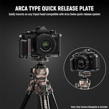 Load image into Gallery viewer, NEEWER CA076 Zfc Handgrip L Shape Grip for Nikon Z fc, Ultra Thin Retro Formfitting Camera Mounting Baseplate with Handle/Brass Shutter Button, Compatible with Arca Swiss Tripod Fluid Head, Black_65

