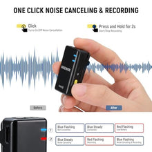 Load image into Gallery viewer, NEEWER CM28 Wireless Lavalier Microphone System with Charging Case, 2 Mic Clips, 1 Click Noise Canceling, 4GB Storage, 9H Playtime, Lavalier Lapel Mic Compatible with iPhone/Android/PC/Camera/iPad, Black_5309
