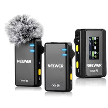 Load image into Gallery viewer, NEEWER CM28 Wireless Lavalier Microphone System, 1 Click Noise Canceling, 4GB Storage for 9Hrs of 48KHz 16 Bit Uncompressed Audio, Lapel Mic Compatible with iPhone/Android/PC/Camera/iPad, Black_1
