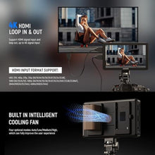 Load image into Gallery viewer, NEEWER F700 7" Camera Field Monitor, 2000nit HD 1920x1080 IPS Touch Screen with 3D LUT, 4K HDMI Loop in/Out with Peak Focus DSLR Video Assist HDR Waveform, Cold Shoe Mount, Battery Not Included, Black_5294
