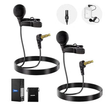 Load image into Gallery viewer, NEEWER LM8 4mm Mini Lavalier Microphone (2 Pack), Clip On Wired Condenser, black_1
