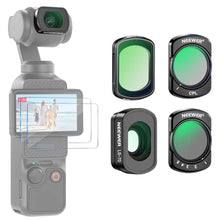 Load image into Gallery viewer, NEEWER Magnetic ND Filter Set Compatible with DJI Osmo Pocket 3 / Pocket 4 / Xtra Muse, Variable ND2-32 Black Diffusion 1/4 CPL 0.72x Wide Angle Lens + Screen Protector Accessories_1

