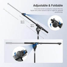 Load image into Gallery viewer, NEEWER Microphone Boom Arm for Mic Stand, Aluminum Compact Lightweight Portable Telescopic Extension Pole, 1/4" Screw &amp; 3/8" Spigot for Universal Mics Adapter Mount Accessories, Max Load 3.3 lb, MS041_52
