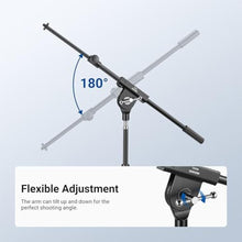 Load image into Gallery viewer, NEEWER Microphone Boom Arm for Mic Stand, Aluminum Compact Lightweight Portable Telescopic Extension Pole, 1/4" Screw &amp; 3/8" Spigot for Universal Mics Adapter Mount Accessories, Max Load 3.3 lb, MS041_54
