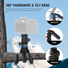 Load image into Gallery viewer, NEEWER Mini Flexible Tripod for iPhone &amp; Camera with Remote/Handle/Phone Holder/Action Camera Adapter, Portable Pocket Desk Tripod for Travel Vlogging Compatible with iPhone GoPro Samsung, TP36, Black_5230
