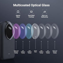 Load image into Gallery viewer, NEEWER ND Filter Set Compatible with DJI Osmo 360 Only, ND64 (6 Stops) Snap On Multicoated Optical Glass Neutral Density Lens Filter Action Camera Accessories with Screen Protector, 2 Pack_628
