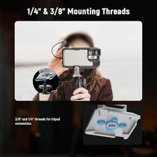 Load image into Gallery viewer, NEEWER Phone Tripod Mount with Arca Type Base, 1/4" Threads, Quick Release Clamp Compatible with iPhone 16 Pro Max S25 Ultra Phone Cage DJI RS4 Mini R4 Pro RS3 Pro RS2 RSC2, Silver, PA124_1107

