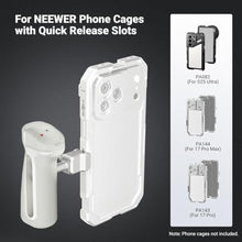 Load image into Gallery viewer, NEEWER Quick Release Bluetooth Side Handle with Cold Shoe &amp; 360 Rotation, Compatible with Blackmagic Camera App for Focus Zoom iPhone 17 Pro Max 16 S25 Ultra Phone Cage Accessories, PA148E (Silver)_771
