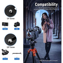 Load image into Gallery viewer, NEEWER Quick Release Plate with Clamp Adapter Set, 120mm QR Plate with Clamp, 3/8"&amp;1/4" Screw, Bubble Level, 3/8 to 1/4 Screw Adapter, Compatible with Arca Swiss Tripod Monopod Ball Head, Black_8583
