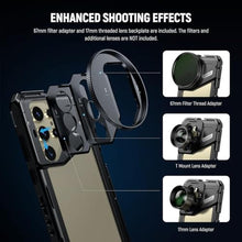 Load image into Gallery viewer, NEEWER S24 Ultra Phone Cage with 67mm Filter Adapter, 17mm Lens Backplate, T Mount Lens Adapter, Smartphone Video Rig Stabilizer Compatible with Samsung Galaxy Moment T Series Lenses, PA042, Black_7342
