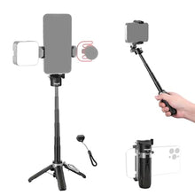 Load image into Gallery viewer, NEEWER Selfie Stick with Detachable Bluetooth Remote Shutter, Lightweight Foldable Travel Tripod for iPhone for YouTube/TikTok Vlogs Live Streaming Photography, Black, P15_1
