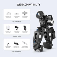 Load image into Gallery viewer, NEEWER ST87 Super Clamp Camera Mount with 360 Ball Head, Phone Holder, Cold Shoe, Action Camera Adapter for Bike Handlebar Pole Desk, Compatible with DJI Osmo Pocket 4 3 Xtra Muse GoPro Hero iPhone, Black_5262
