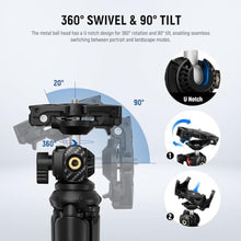 Load image into Gallery viewer, NEEWER Tripod for iPhone with Remote, Mini Flexible Phone Tripod Stand Vlog Selfie Stick with Phone Holder &amp; Action Camera Adapter Compatible with iPhone GoPro Insta360 Samsung Digital Camera, TP35, Black_5263
