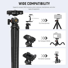 Load image into Gallery viewer, NEEWER Tripod for iPhone with Remote, Mini Flexible Phone Tripod Stand Vlog Selfie Stick with Phone Holder &amp; Action Camera Adapter Compatible with iPhone GoPro Insta360 Samsung Digital Camera, TP35, Black_5265
