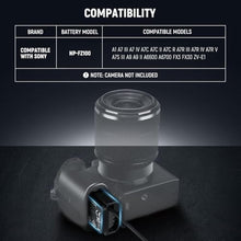 Load image into Gallery viewer, NEEWER USB C to NP-FZ100 Dummy Battery 8.2V Output, Replaces NP-FZ100 Battery, Compatible with Sony FX3 FX30 ZV-E1 A1 A6600 A6700 A7III A7IV A7C A7CII A7CR A7RIII A7RIV A7RV A7SIII A9 A9II, TC-FZ100_1510
