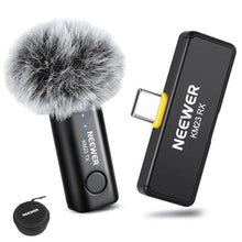 Load image into Gallery viewer, NEEWER Wireless Lavalier Microphone System for USB C, Compatible with iPhone 16 15 Samsung Android Phones, Noise Cancelling Mini Lav Omnidirectional Condenser Mic for Vlogging Live Streaming, KM23_1
