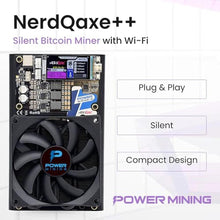 Load image into Gallery viewer, NerdQaxe++ Silent Bitcoin Miner 6 TH/s @ 100W | 4 BM1370 ASIC Chips | Wi-Fi | AxeOS Open-Source | Includes 12.4V 10A Power Supply &amp; Metal Stand_25

