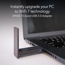 Load image into Gallery viewer, NETGEAR Nighthawk WiFi 7 USB 3.0 Adapter (A9000) BE6500 Tri-Band Wireless Gigabit Speed (Up to 6.5 Gbps) 6 GHz Band Works with Any Router or Mesh System for Windows 11 PC, Black_529
