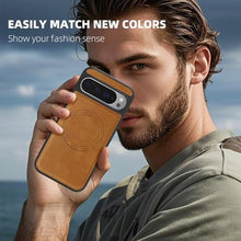 Load image into Gallery viewer, Newhalper Shockproof Case Fit for Google Pixel 10 Pro XL Premium PU Leather Magnetic Rugged Compatible with MagSafe Slim Phone Cover for Pixel 10 Pro XL (Brown)_403
