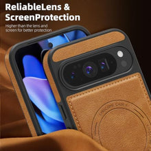 Load image into Gallery viewer, Newhalper Shockproof Case Fit for Google Pixel 10 Pro XL Premium PU Leather Magnetic Rugged Compatible with MagSafe Slim Phone Cover for Pixel 10 Pro XL (Brown)_404
