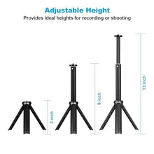 Load image into Gallery viewer, NexiGo Lightweight Mini Tripod for Camera/Phone/Webcam, Extendable Stand, for NexiGo Logitech Webcam C920 C922 C925e C922x C930e C930 C615 Brio and Other Lightweight Devices with 1/4" Thread, Black_7983
