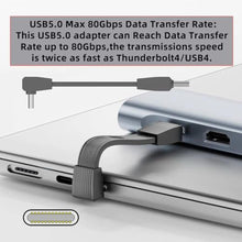 Load image into Gallery viewer, NGFF Grey Color 2pcs/Set USB5.0 80Gbps Flat Slim FPC Male to Male &amp; Female Extension Cable Up Angled 90 Degree 240W 16K 8K 60Hz 5K Compatible with 40Gbps USB4.0 Thunderbolt_667
