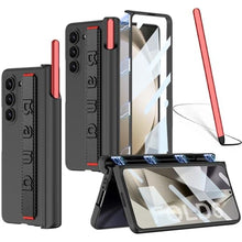 Load image into Gallery viewer, Ninki Compatible Samsung Galaxy Z Fold 6 Case with S Pen (Red) Carbon Fiber, Magnetic Hinge Protection Screen Protector for Samsung Z Fold 6 with S Pen Holder, CarbonFiberRedPen_1
