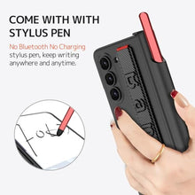 Load image into Gallery viewer, Ninki Compatible Samsung Galaxy Z Fold 6 Case with S Pen (Red) Carbon Fiber, Magnetic Hinge Protection Screen Protector for Samsung Z Fold 6 with S Pen Holder, CarbonFiberRedPen_2683
