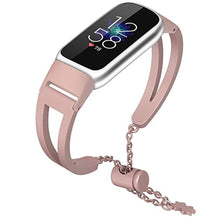 Load image into Gallery viewer, NINKI Rose Pink Chain Band Compatible Fitbit Luxe Bracelet Bands for Women,Metal Dressy Bangle Adjustable Strap Jewelry Link Feminine Large Luxe Fitbit Bands for Fitbit Luxe Watch Band Small Pink, RosePink_1
