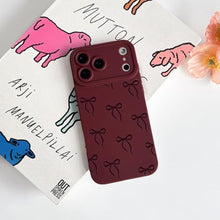 Load image into Gallery viewer, NITITOP for iPhone 17 Pro Max Case Cute Ribbon Bow Knot - Wine Red, WineRed_700
