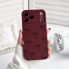 Load image into Gallery viewer, NITITOP for iPhone 17 Pro Max Case Cute Ribbon Bow Knot - Wine Red, WineRed_702
