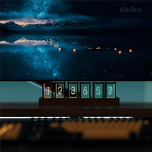 Load image into Gallery viewer, Nixie Tube Clock Walnut Digital Desk Clock, Support Wi-Fi Time Calibration, Alarm and 12/24h Display, No Assemble Required - A Retro Gift for Friends, Tubes_4732
