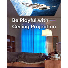 Load image into Gallery viewer, NOMVDIC R150 Mini Projector, Portable Battery Operated Projector with 4hrs of Playtime , Ceiling Projector with 90 Rotating Lens, 6W Harman Kardon Speaker, Auto Keystone, black_1867

